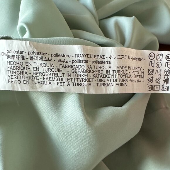 Zara Seafoam Green Boyfriend Oversized Button Up Size XL Silky Business Casual - Picture 6 of 8